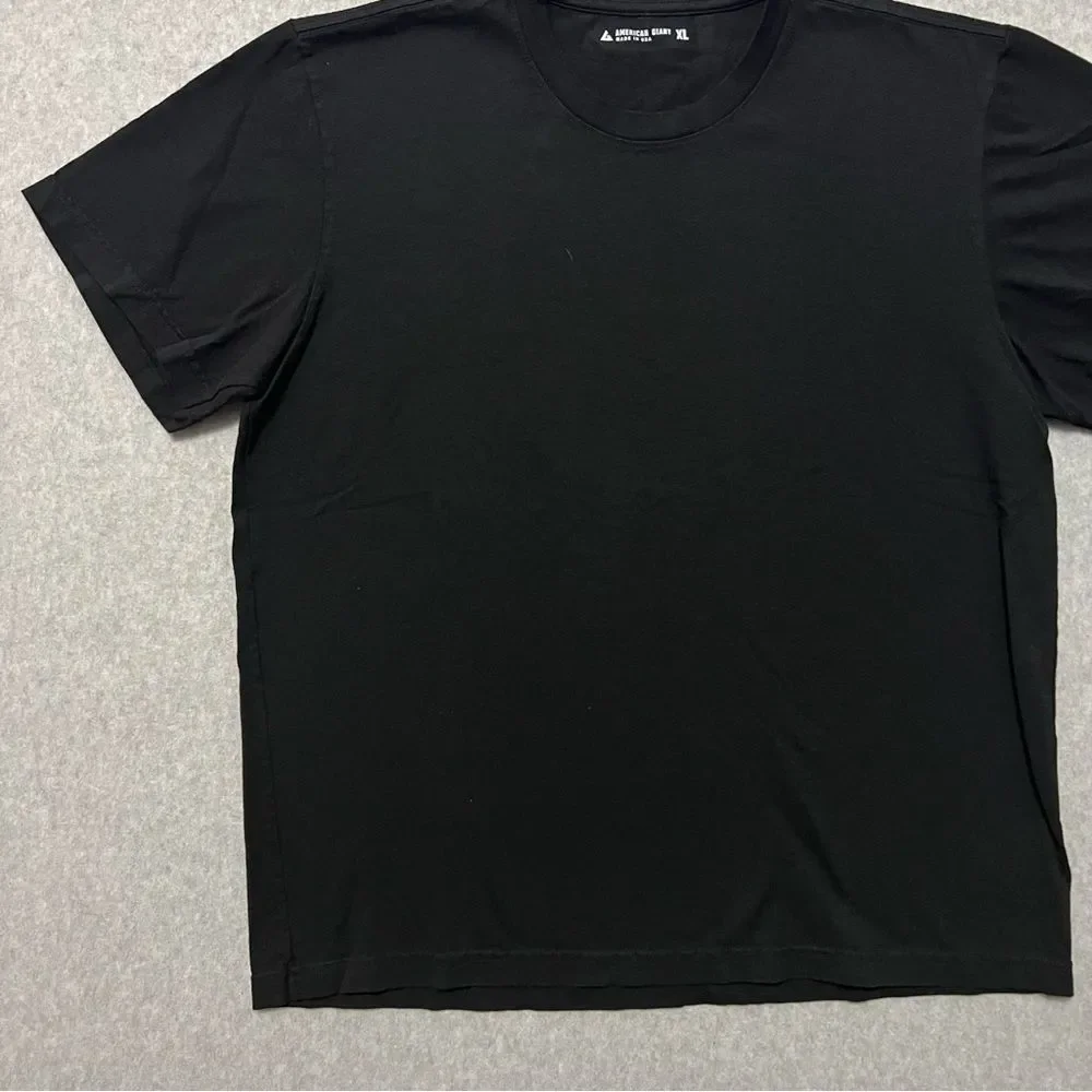 American Giant Mens Vintage Crew Tee Size XL Black Short Sleeve 100% Cotton